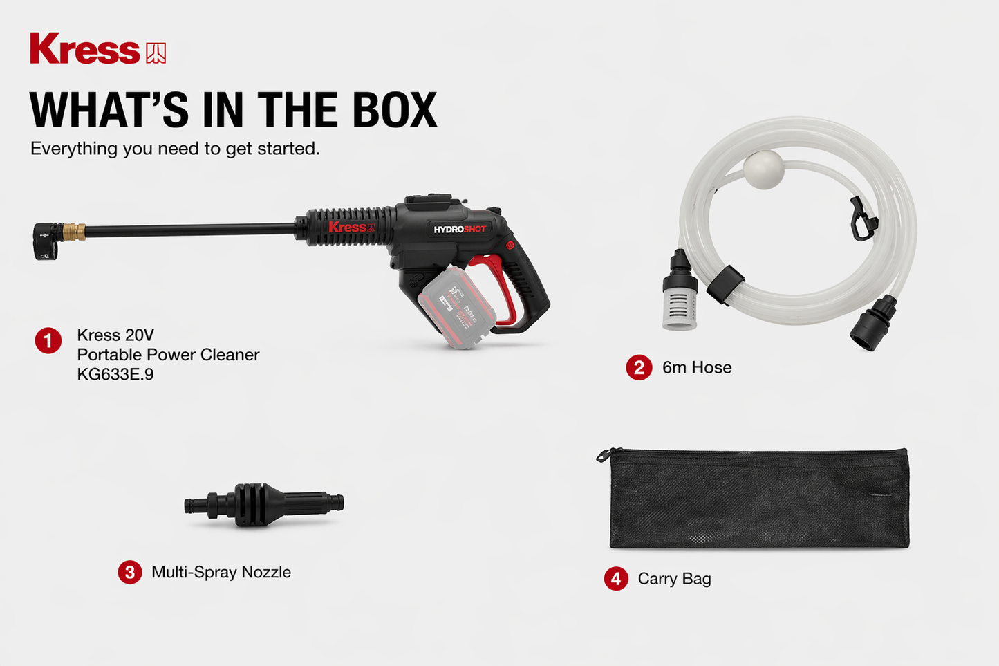 Kress 20V Portable Pressure Washer – Lightweight & Easy to Use