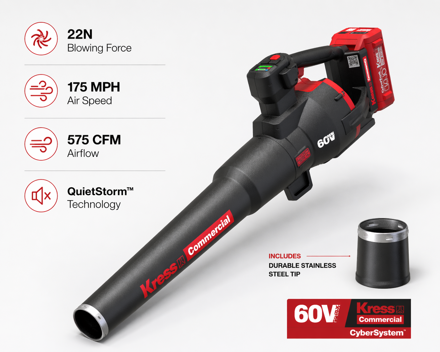 Kress 60V Cordless Leaf Blower – Commercial Power, Effortless Control