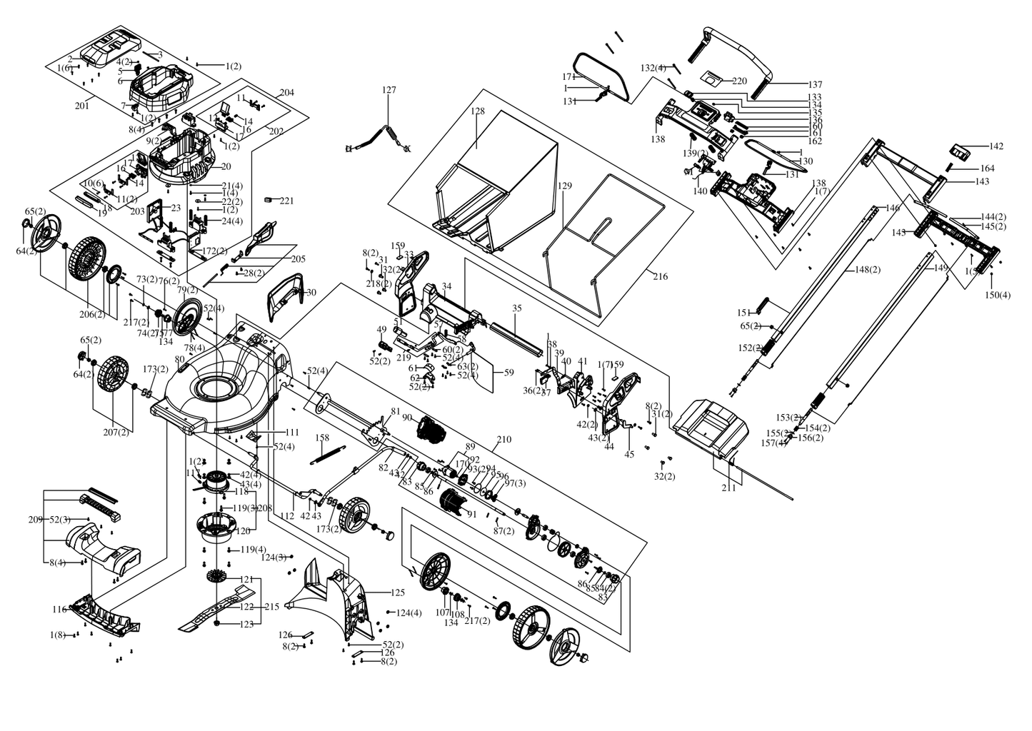 Parts Professional-grade 60 V lawn mower KG760E.9