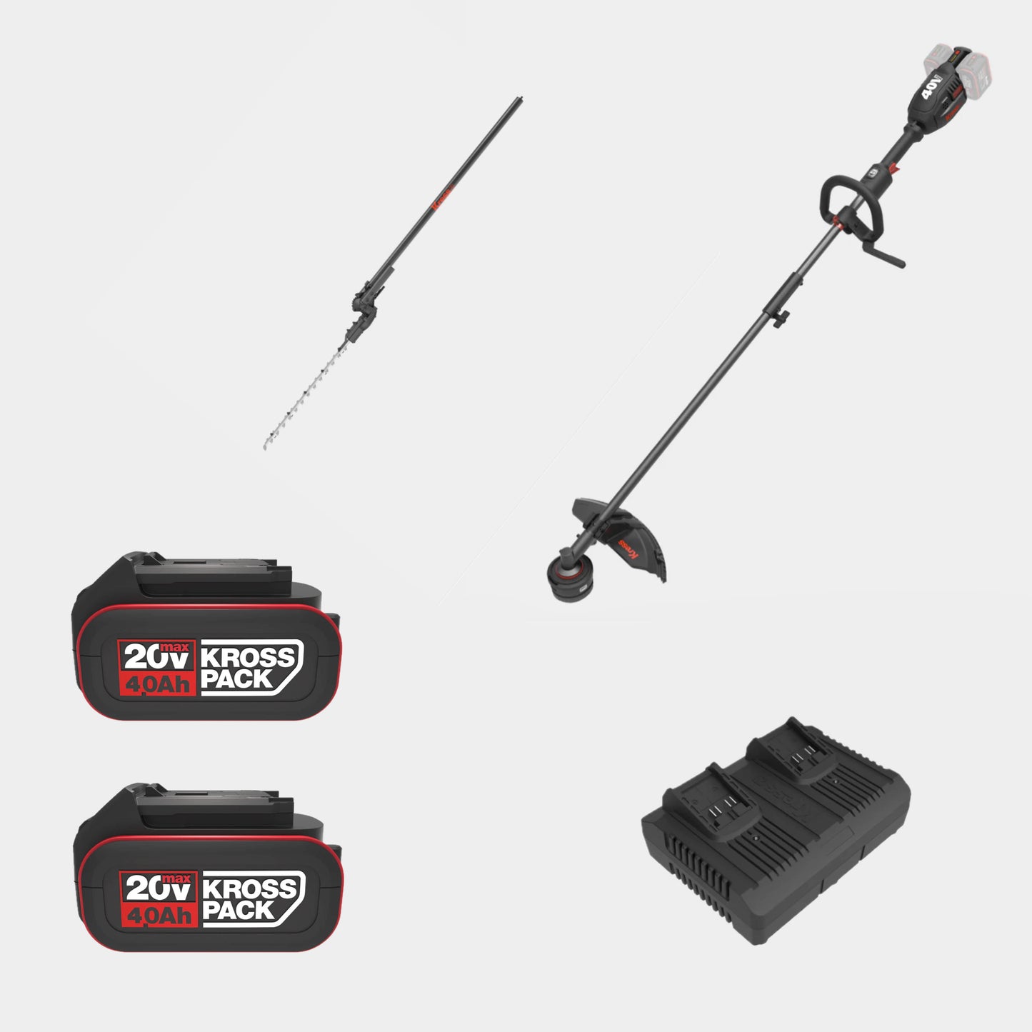 Kress 40 V 38 cm cordless brushless attachment-capable grass trimmer/brush cutter