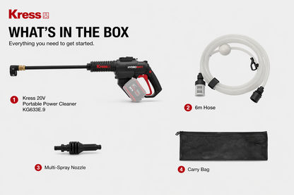 Kress 20V Portable Pressure Washer – Lightweight & Easy to Use