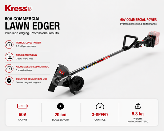 Kress 60V Cordless Lawn Edger – Clean, Sharp Edges with Less Effort
