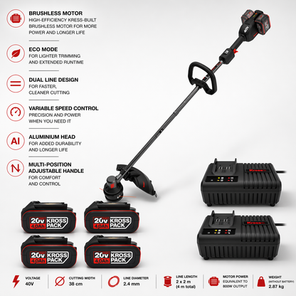 Kress 40V Strimmer – Professional Power, Perfect For That Garden Finish