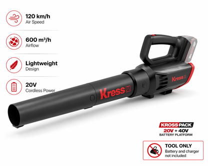 Kress 20V Cordless Leaf Blower – Compact Power for Small to Medium Gardens
