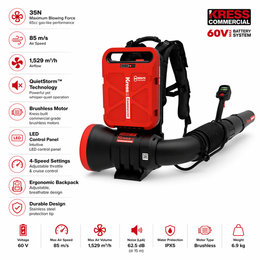 Kress Commercial 60 V 35 N backpack blower - tool and KIT