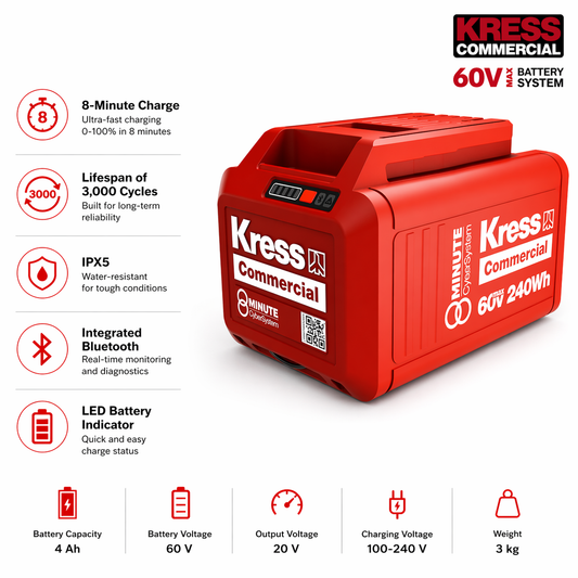 Kress Commercial-grade 60 V CyberPack battery