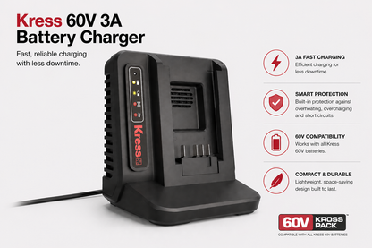 Kress 60V 3A Battery Charger – Fast Charging with Less Downtime