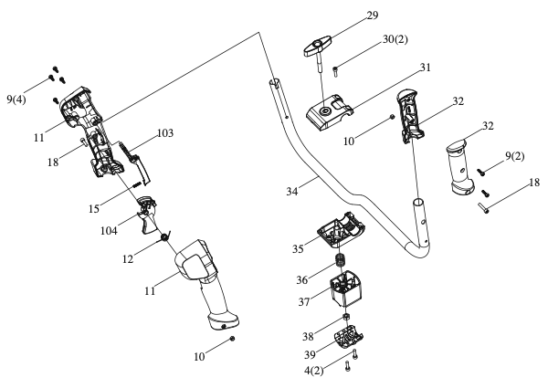 Parts Kress Commercial-grade 60 V brush cutter KC111.9