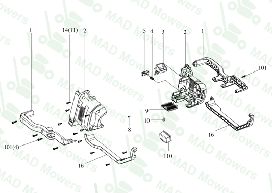 Parts Commercial-grade 60 V pole hedge trimmer KC241.9