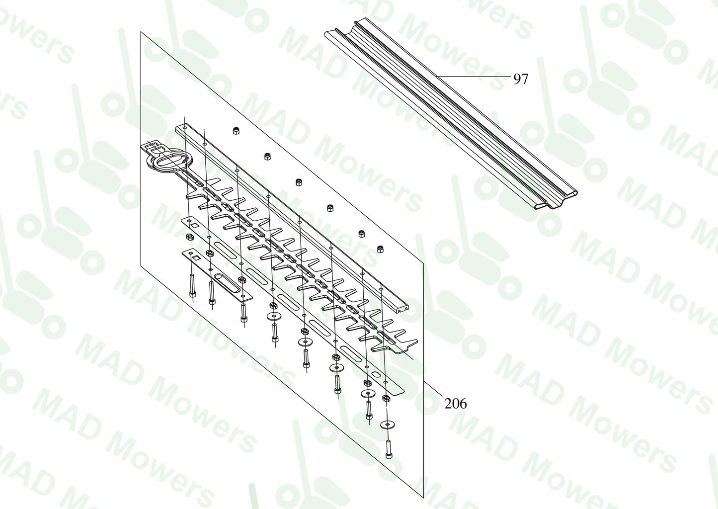 Parts Commercial-grade 60 V pole hedge trimmer KC241.9