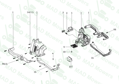 Parts Commercial-grade 60 V pole hedge trimmer KC270.9