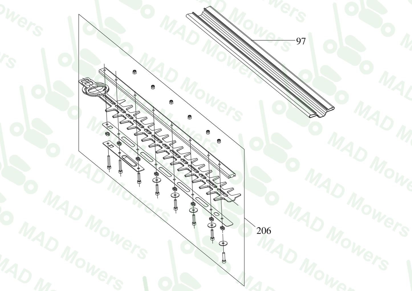Parts Commercial-grade 60 V pole hedge trimmer KC270.9