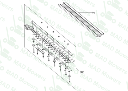 Parts Commercial-grade 60 V pole hedge trimmer KC270.9
