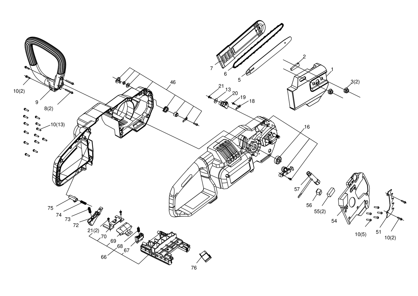 Parts Commercial-grade 60 V chainsaw KC300.9