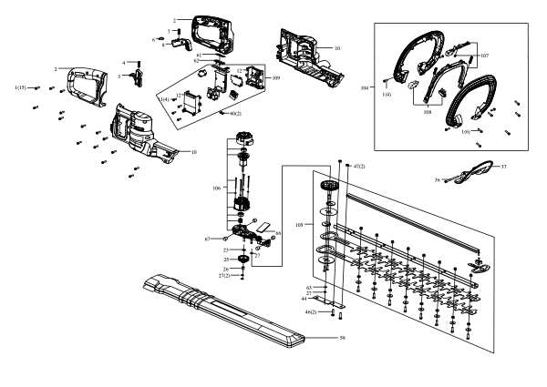 Parts 40 V hedge trimmer KG285.9