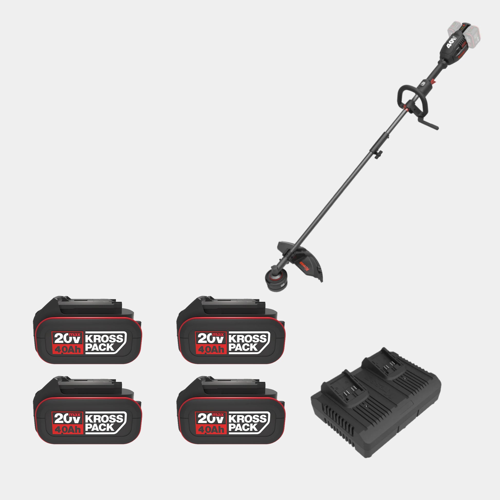Attachment-capable grass trimmer for line cutting, hedge cutting, and pruning.
Kress 40 V trimmer powered by 2x20 V KrossPack batteries.
Cordless brush cutter with quick line-load spool design.
Variable-speed control with ECO mode for longer runtime.
KrossPack battery system compatible with all Kress 20 V and 40 V tools.
Powerful brushless motor for petrol-like performance.
Kress KG155E.9 ideal for versatile landscaping tasks.
Lightweight design for easy manoeuvring and comfort.
Cordless brush cutter with z
