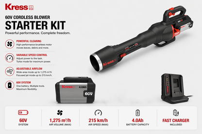 Kress 60V Cordless Blower – Powerful, Effortless Garden Clearing