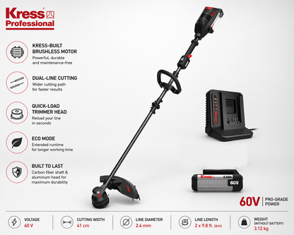 Kress 60V Grass Trimmer – Easy to Use, Built to Perform