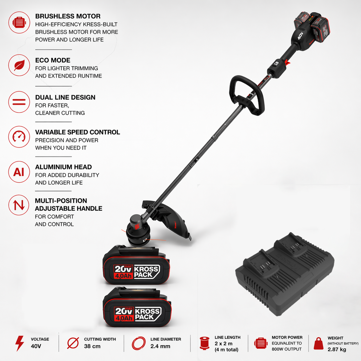 Kress 40V Strimmer – Professional Power, Perfect For That Garden Finish